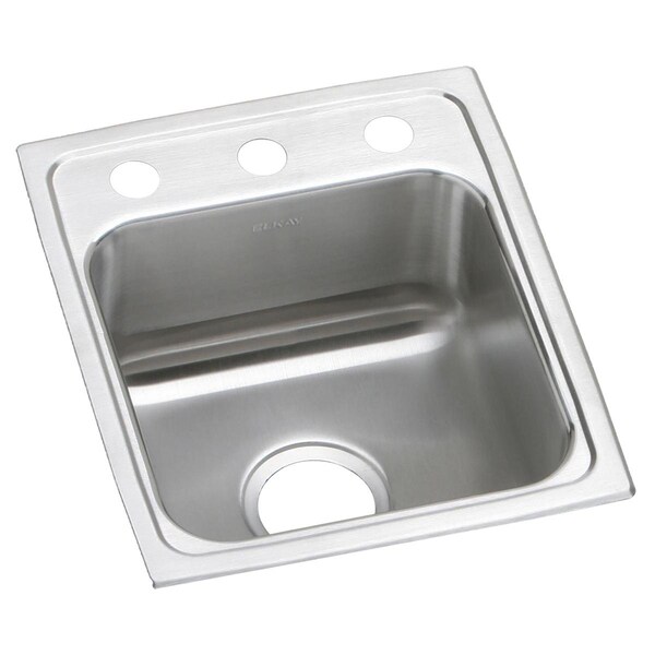 Elkay Lustertone Stainless Steel 15 X 17-1/2 X 6-1/2 Single Bowl Top Mount Ada Sink LRADQ1517653 - main